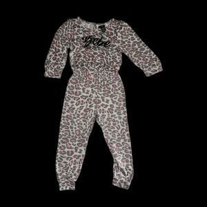 Nwt Bebe Gray and Pink Animal Print Jumpsuit